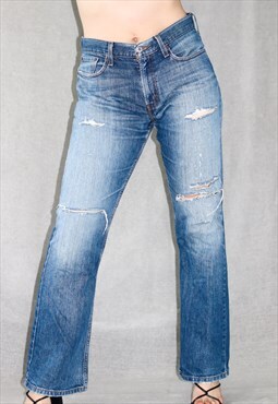 Vintage 90's Low Rise Distressed Flare Levi Jeans