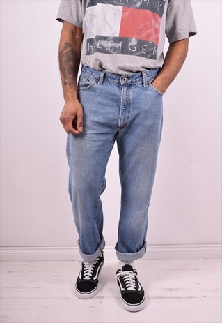 POLO RALPH LAUREN MENS VINTAGE JEANS W34 L30 BLUE 90'S
