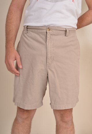 VINTAGE 90'S CHAPS RALPH LAUREN CHINO SHORTS CREAM 40"