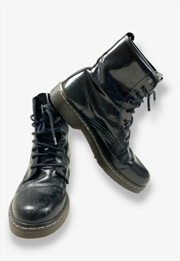 Vintage lace up ankle boots black uk 6 BV15344