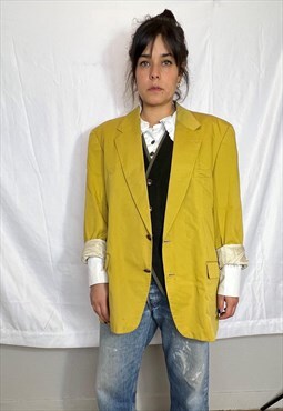 Yves Saint Laurent vintage lemon yellow unisex blazer. L
