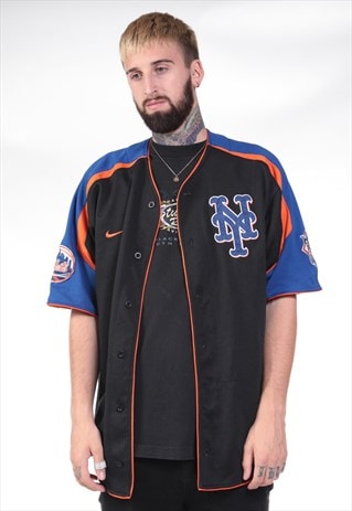 black mets baseball jersey