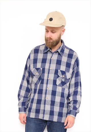 VINTAGE CHECK OVERSIZED FLANNEL SHIRT
