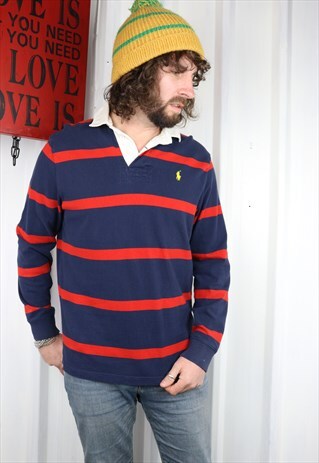 VINTAGE POLO RALPH LAUREN STRIPED 90'S POLO SHIRT