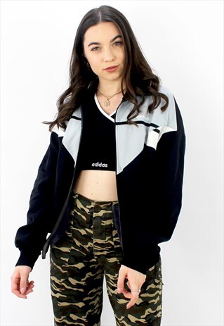 90'S RETRO BLACK & GREY TRACK JACKET