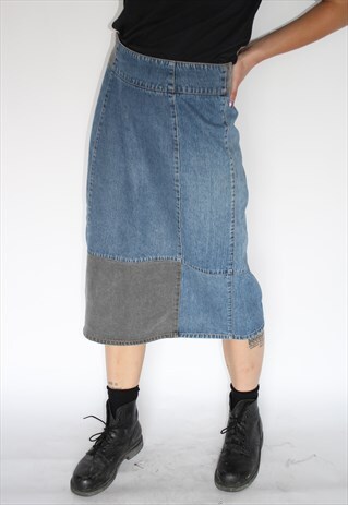 90S DENIM MID LENGTH SKIRT