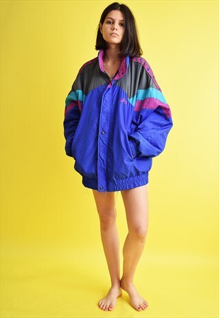90'S BLOCKED ATHLEISURE SPORTS BOMBER TRACKSUIT JACKET