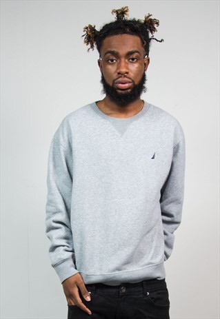 NAUTICA 90'S GREY SWEATSHIRT CREW NECK SWEATER