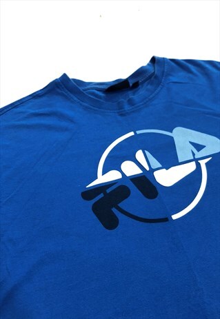 RETRO BLUE FILA SPELL OUT TOP