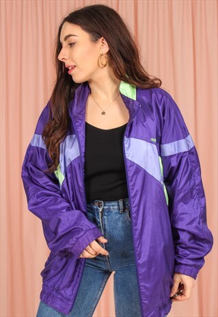 VINTAGE 80S ADIDAS TRACK JACKET IN PURPLE