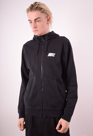 NIKE MENS VINTAGE HOODIE SWEATER MEDIUM BLACK 90S