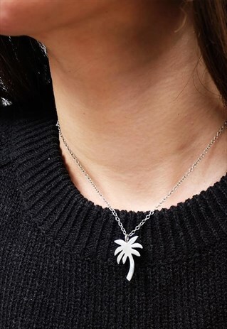 PALM TREE STERLING SILVER NECKLACE