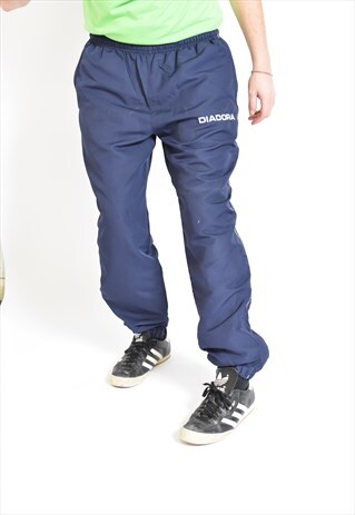 VINTAGE NAVY BLUE DIADORA TRACKSUIT BOTTOMS