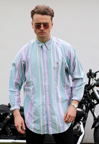 RALPH LAUREN USA CANDY PASTEL STRIPED SHIRT