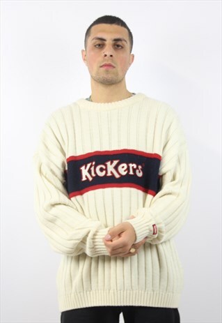 VINTAGE KICKERS 90S CREAM JUMPER