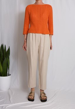 90s pleated trousers high waisted with side pockets