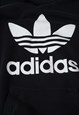 RETRO ADIDAS LOGO BLACK HOODIE WOMENS