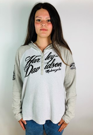 HARLEY-DAVIDSON BLOCK COLOUR HOODED TOP
