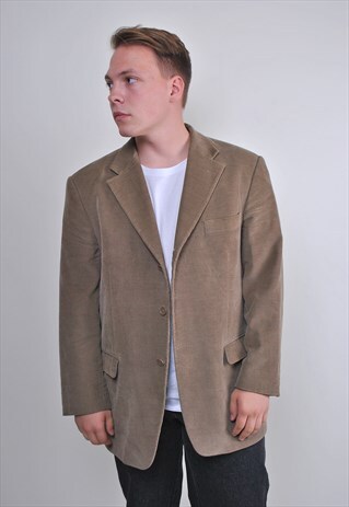 VINTAGE BROWN HERITAGE CORDUROY BLAZER, SIZE L