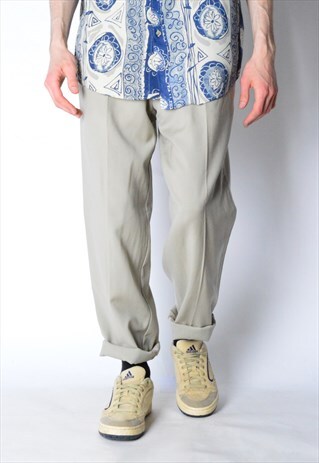 VINTAGE 90S BEIGE WOOL PANTS