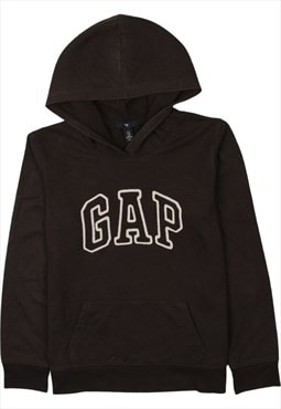 Vintage 90's Gap Hoodie Spellout Pullover Black Medium