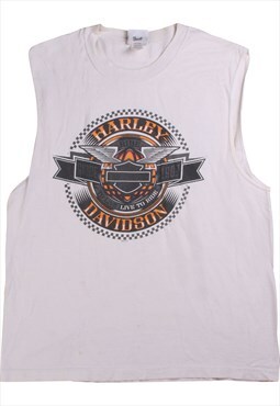 Vintage  Harley Davidson Vest T Shirt Motorbike Back Print