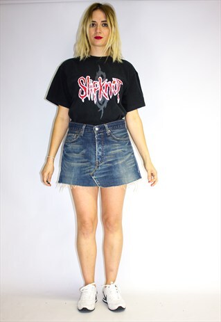 VINTAGE LEVIS REWORKED DENIM MINI SKIRT