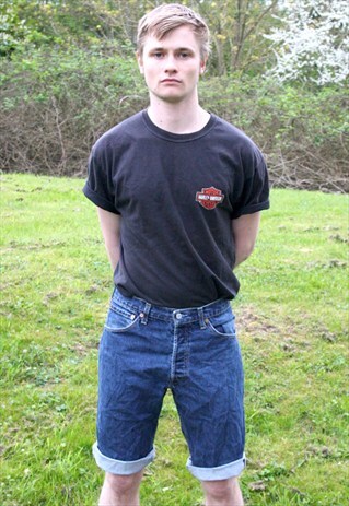 VINTAGE LEVI'S DENIM CUT OFF SHORTS - 34 WAIST