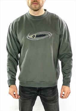 90's Lotto Big Logo Sweatshirt In Grey Size Large