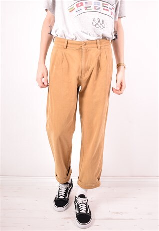AVIREX MENS VINTAGE TROUSERS W32 L29 BROWN 90S