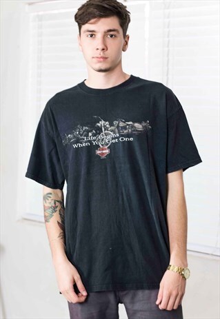 VINTAGE HARLEY-DAVIDSON MRYTLE BEACH T-SHIRT LOGO 90S XL 9.5