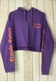 Vintage Y2K Purple Graphic Dragon Crop Cropped Hoodie Top