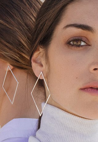 SILVER RHOMBUS EARRINGS
