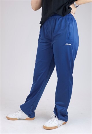VINTAGE 90S ASICS NAVY TRACKSUIT BOTTOMS