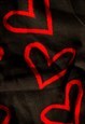BLACK SLIM FIT HEART PRINT KNIT JUMPER