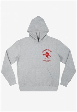 Ready To Eat Strawberry Unisex Graphic Hoodie in Grey