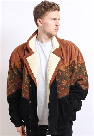 VINTAGE AZTEC FLEECE LINED JACKET