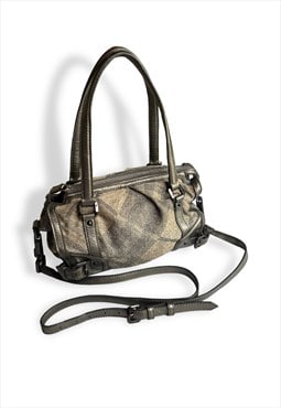 Burberry handbag beige metallic grey nova check sparkly