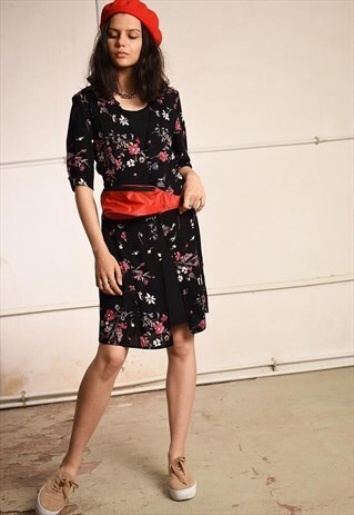 90'S RETRO FLORAL PRINT FESTIVAL MINI DRESS