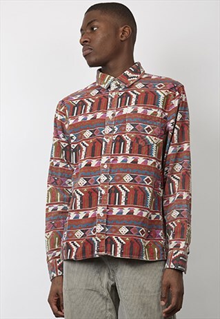 VINTAGE 90'S NAVAJO PRINT CORDUROY SHIRT