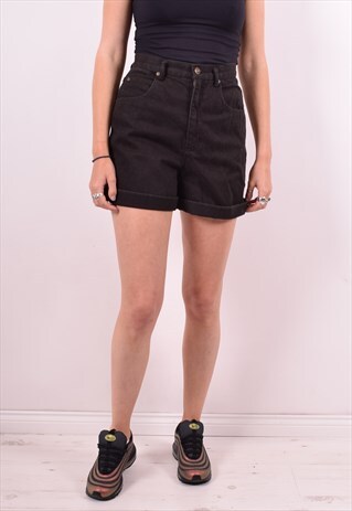 WOMENS VINTAGE DENIM SHORTS W26 BLACK 90S