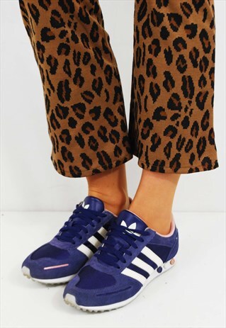 VINTAGE ADIDAS TRAINERS 3 STRIPE SUEDE LEATHER PURPLE