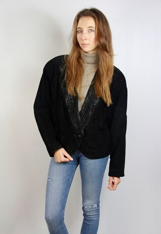 BLACK SUEDE JACKET / SUEDE BLAZER BLACK