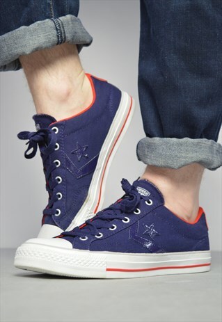 VINTAGE 90S CONVERSE NAVY & RED ONE STAR OX SHOES SNEAKERS