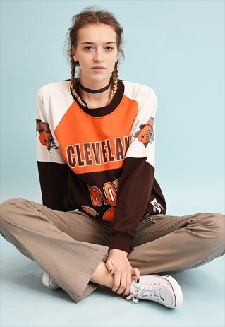 90'S RETRO ATHLEISURE SPORTS SLOGAN TEAM SWEATSHIRT JUMPER