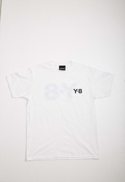 White Logo Y-8 Cotton t shirt tee 