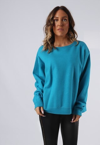 SWEATSHIRT JUMPER OVERSIZED PLAIN COLOURED UK 16 (KI5C)