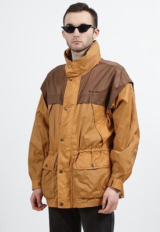 VINTAGE BROWN POWER RIDER WINDBREAKER JACKET