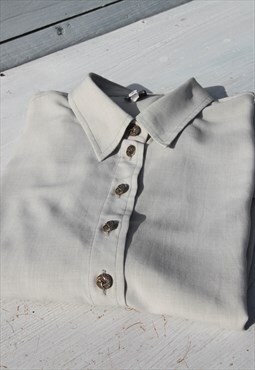 Vintage grey long oversized button down collared shirt