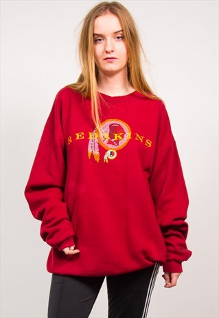 90'S RED NFL WASHINGTON REDSKINS OVERSIZED SWEATSHIRT